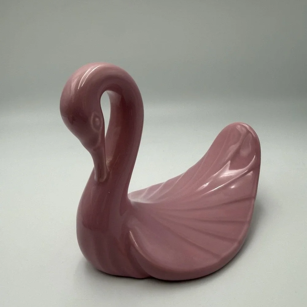 Vtg Pink Swan Towel Holder & Soap Dish Bathroom Décor 1980s Hollywood Regency